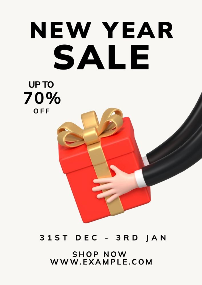 New Year sale poster template