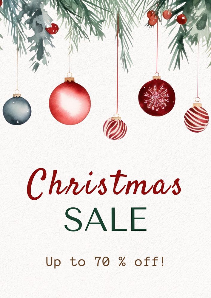 Christmas sale poster template