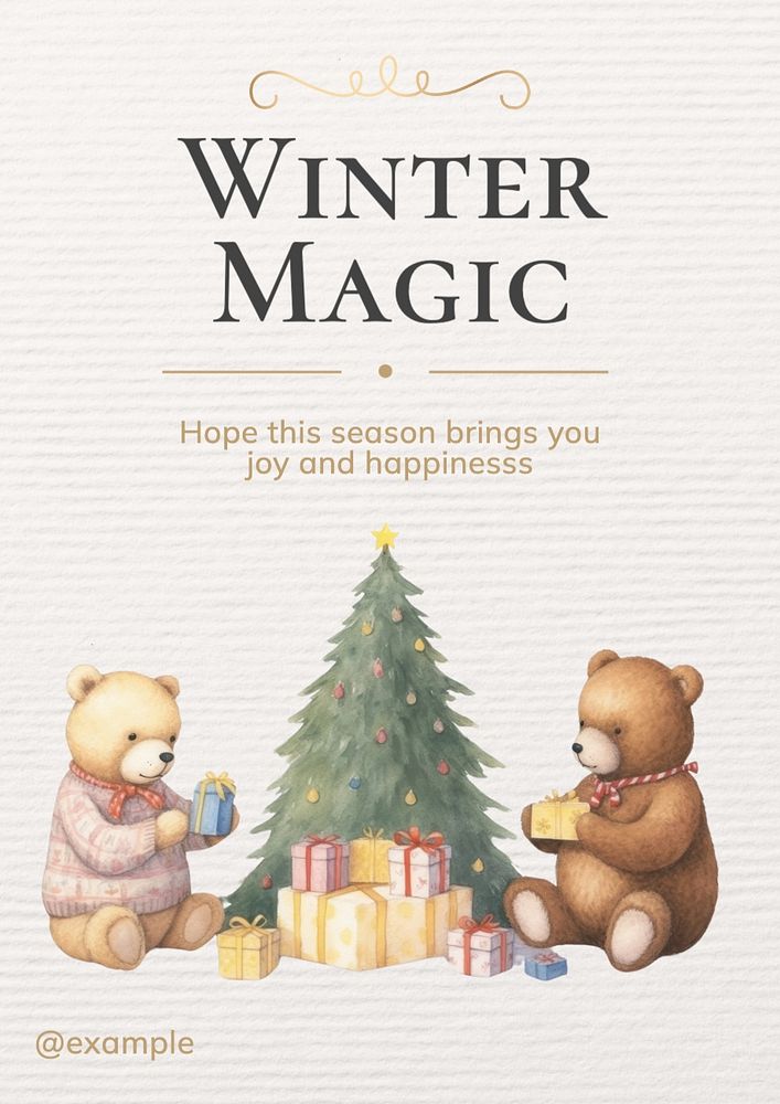 Winter magic poster template