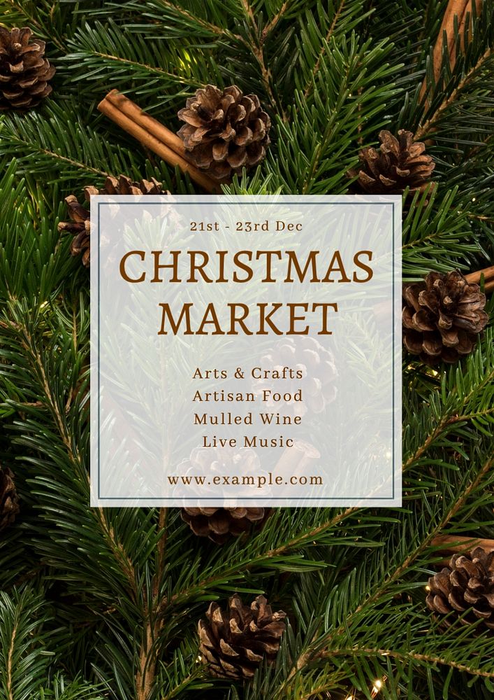 Christmas market poster template