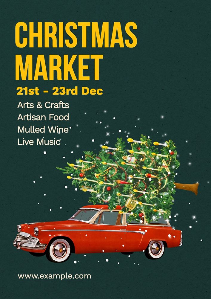 Christmas market poster template