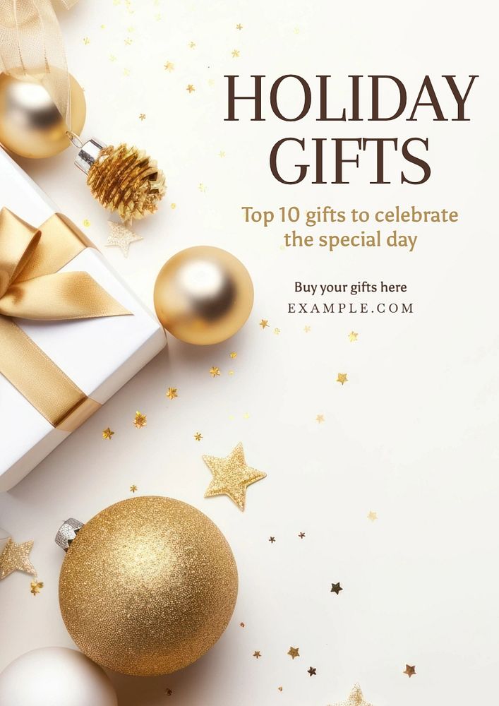 Holiday gifts poster template