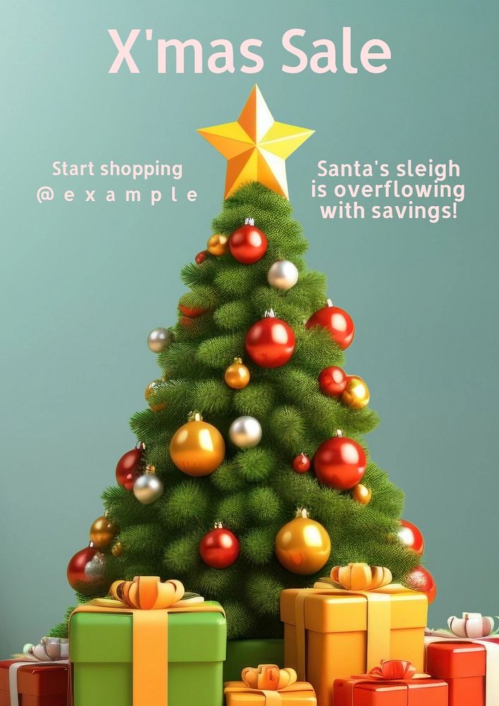 X'mas sale poster template