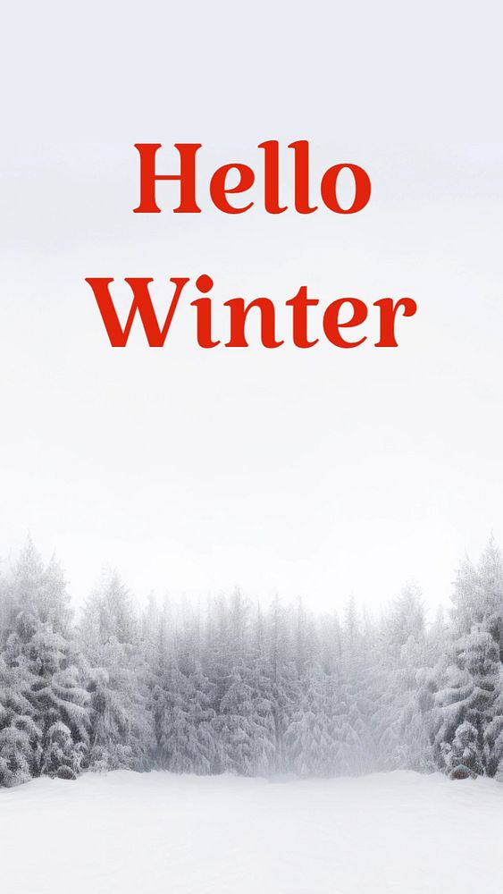 Hello winter Facebook story template