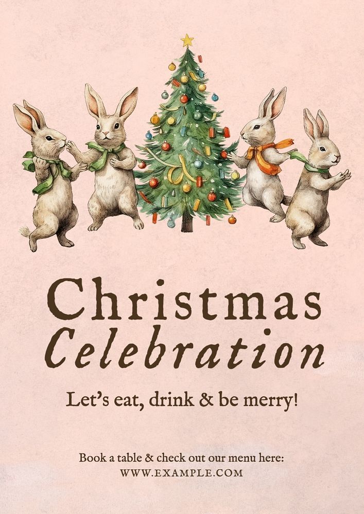 Christmas celebration poster template