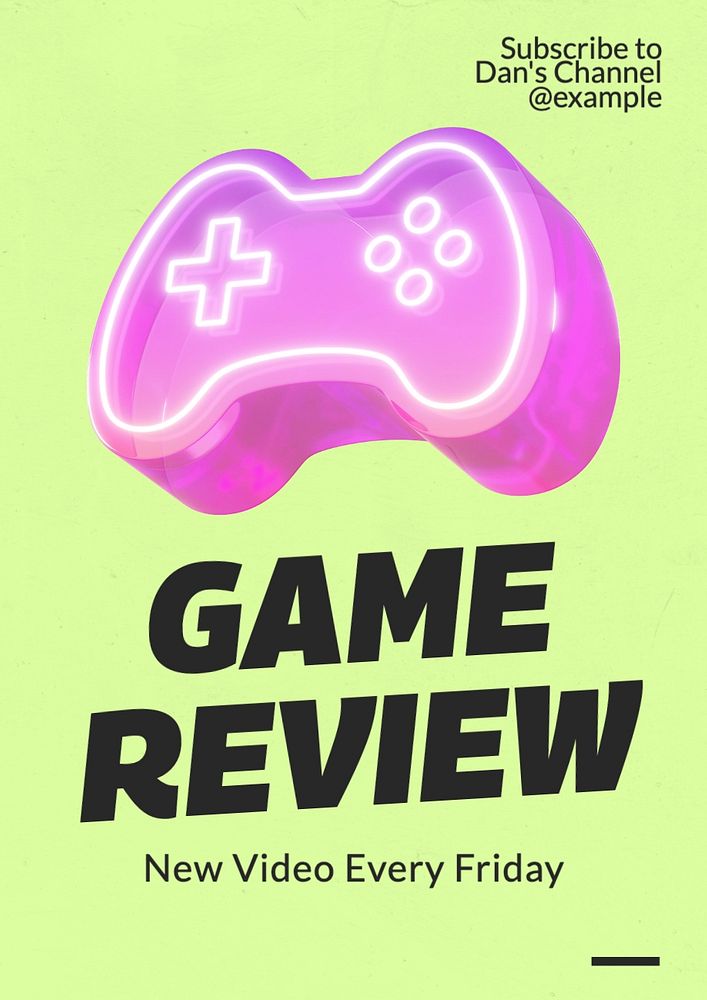 Game review poster template