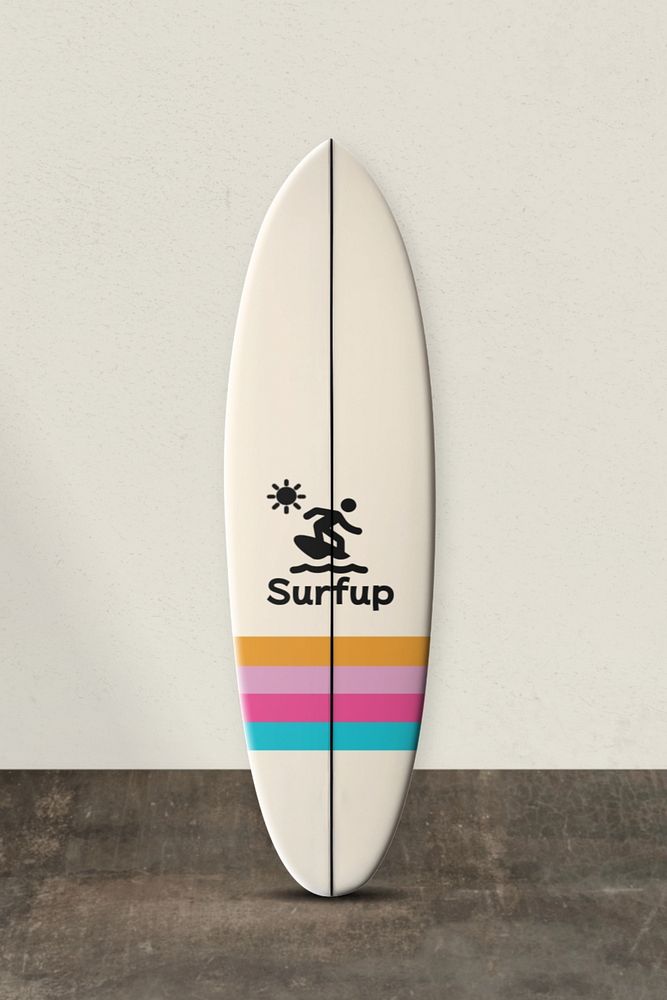 Surfboard mockup, surfing equipment , editable design