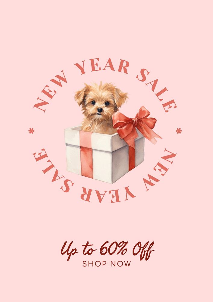 New year sale poster template