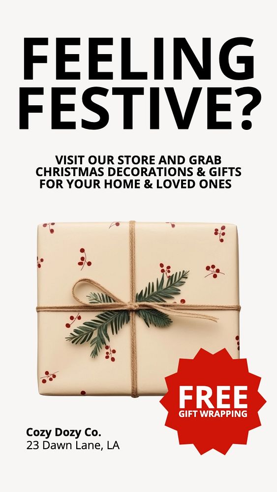 Christmas shopping Facebook story template