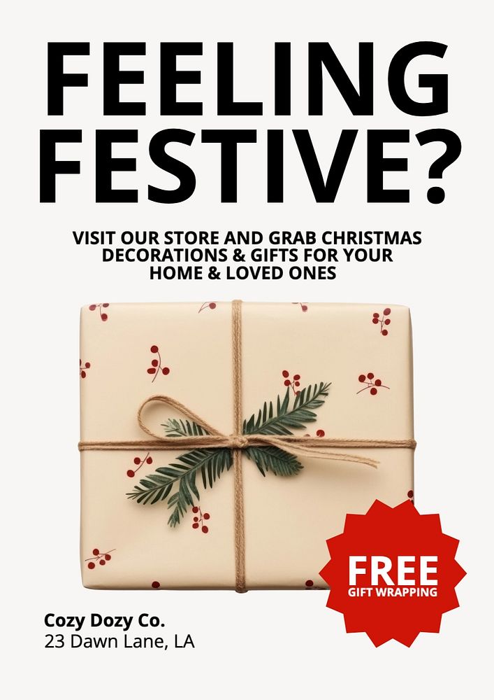 Christmas shopping poster template