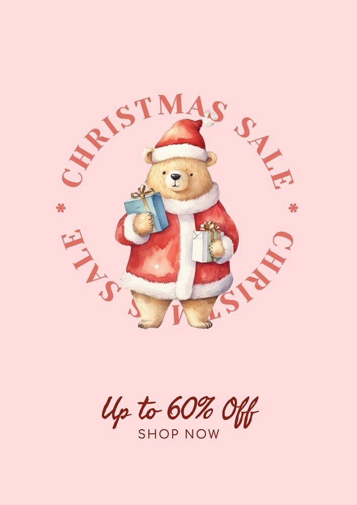 Christmas sale poster template