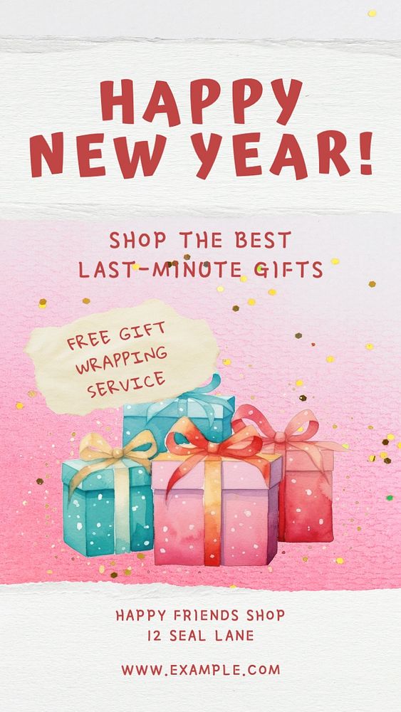 New year sale Facebook story template