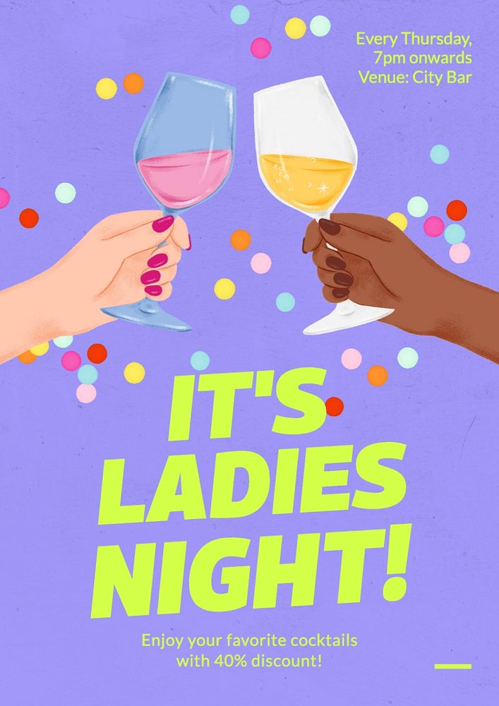 Ladies night poster template