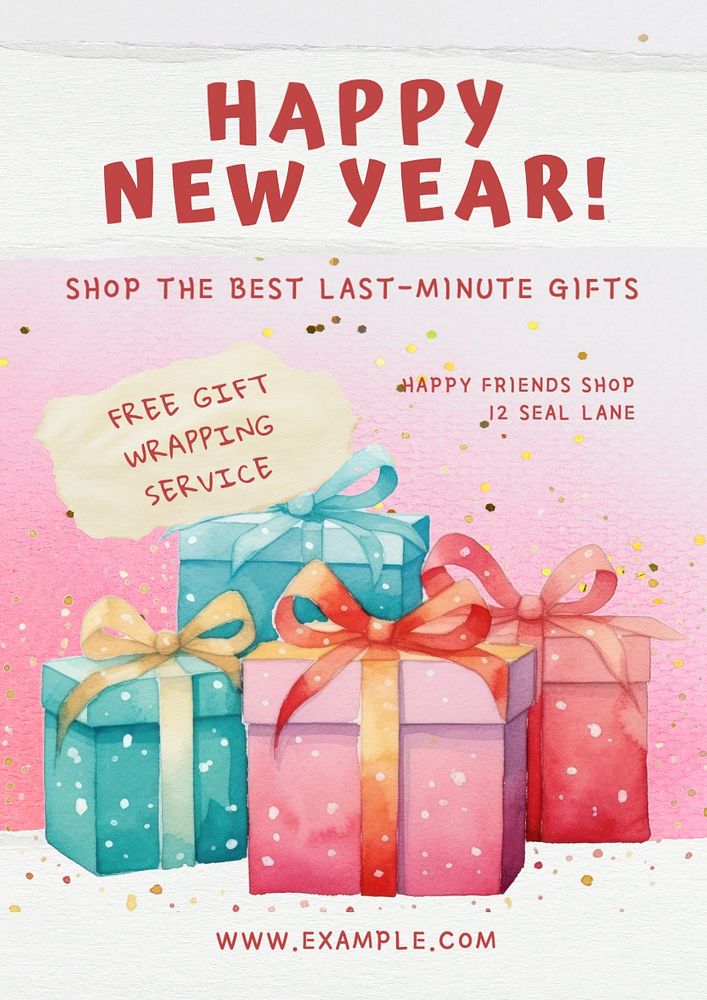 New year sale poster template