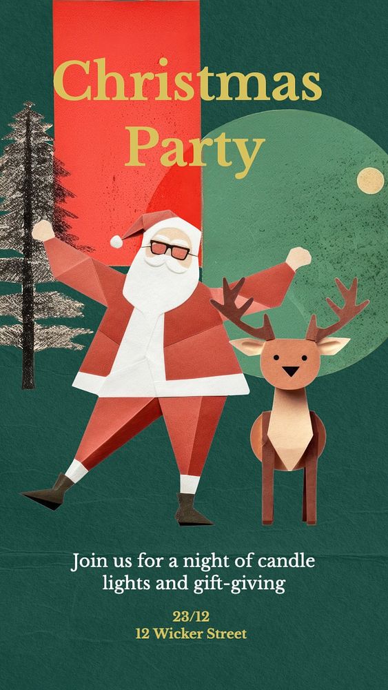 Christmas party Facebook story template