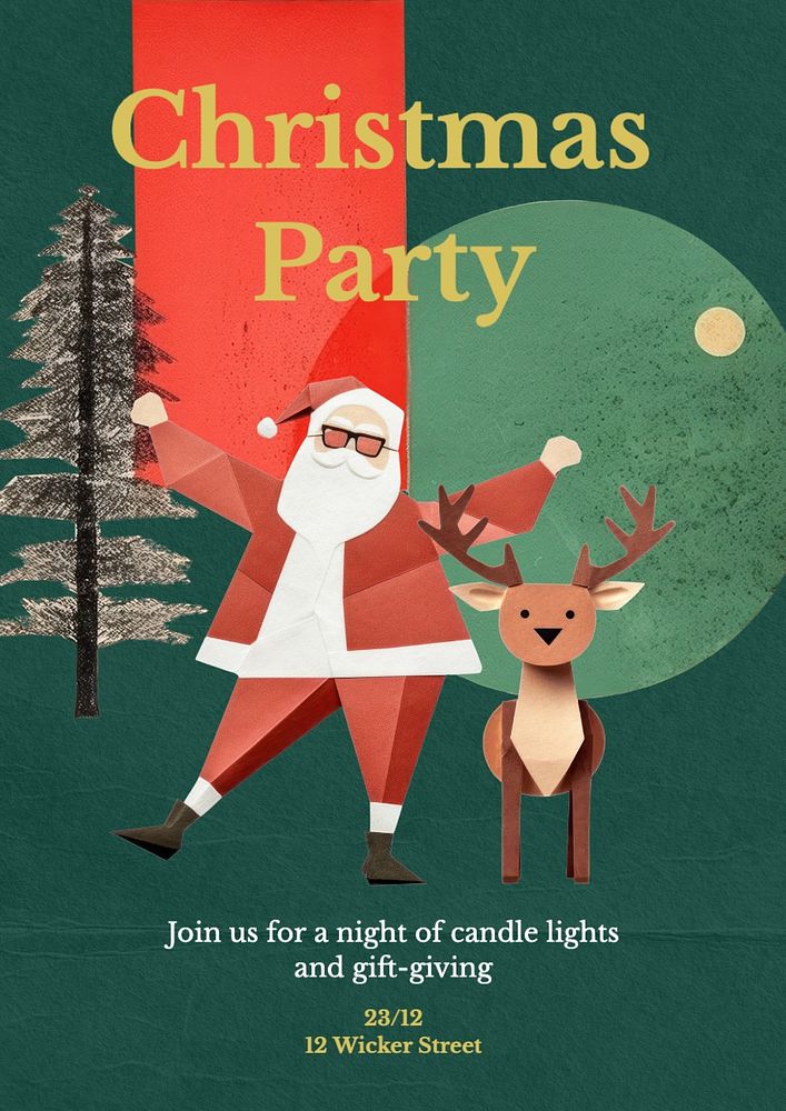 Christmas party poster template