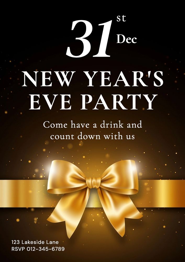 New Year party poster template