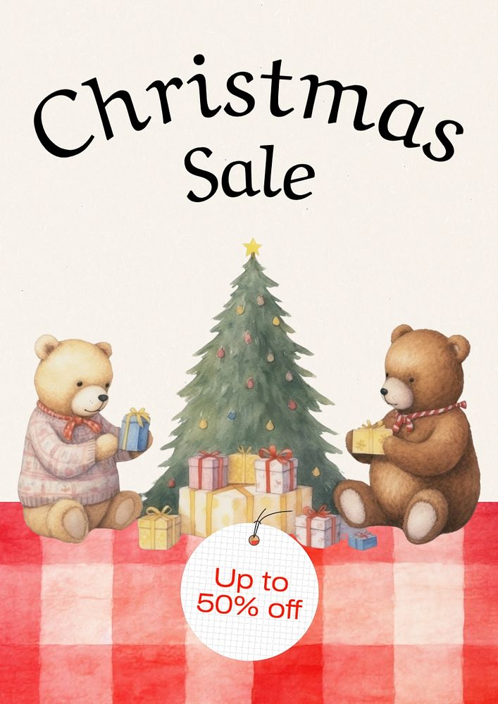 Christmas sale poster template