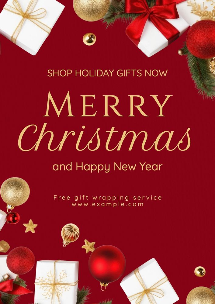 Merry christmas poster template