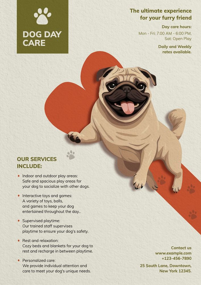 Dog day care poster template