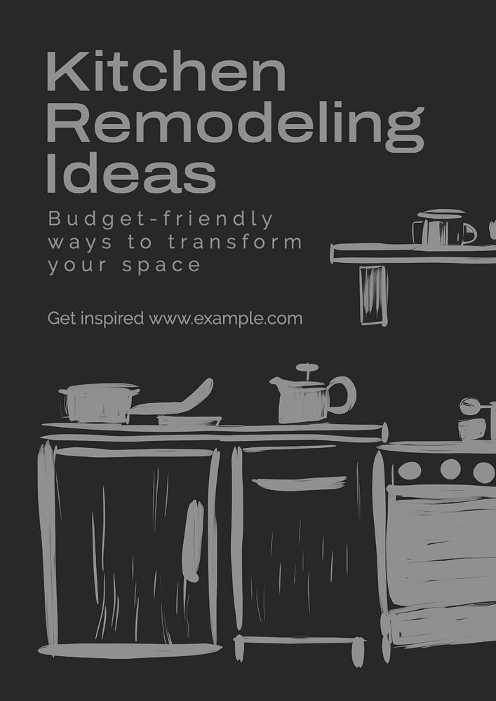 Kitchen remodeling ideas poster template