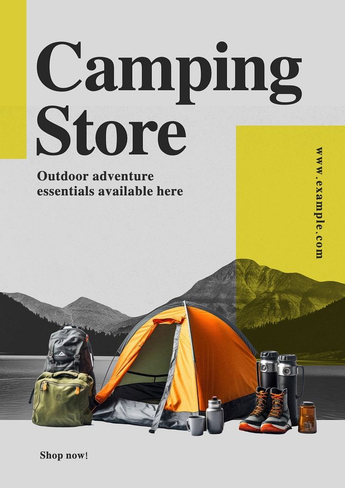 Camping store poster template