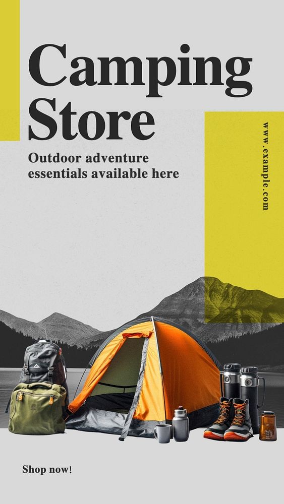 Camping store Facebook story template