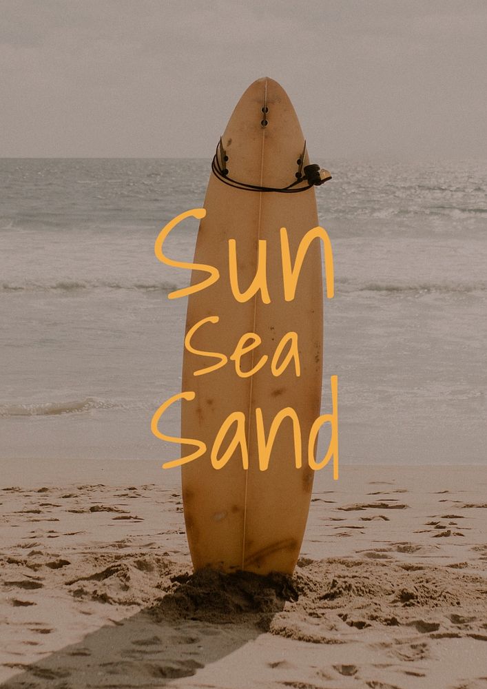 Sun, sea & sand poster template