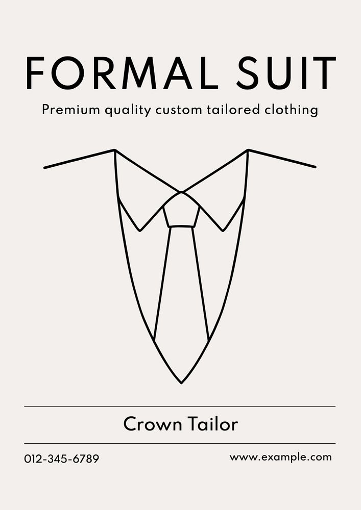 Formal suit poster template