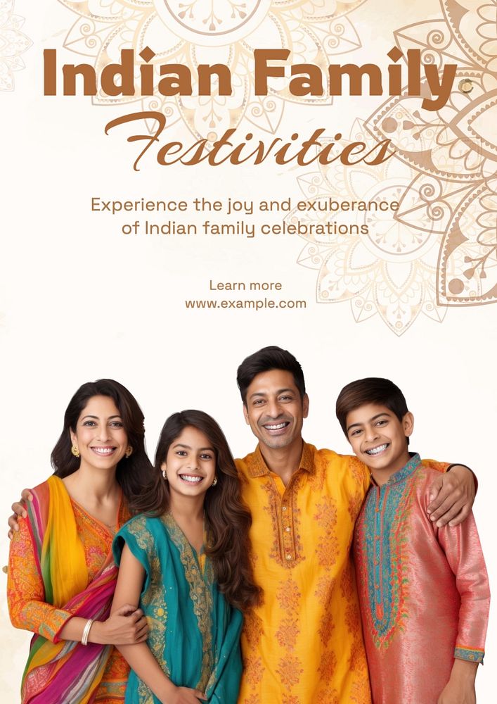 Indian family poster template