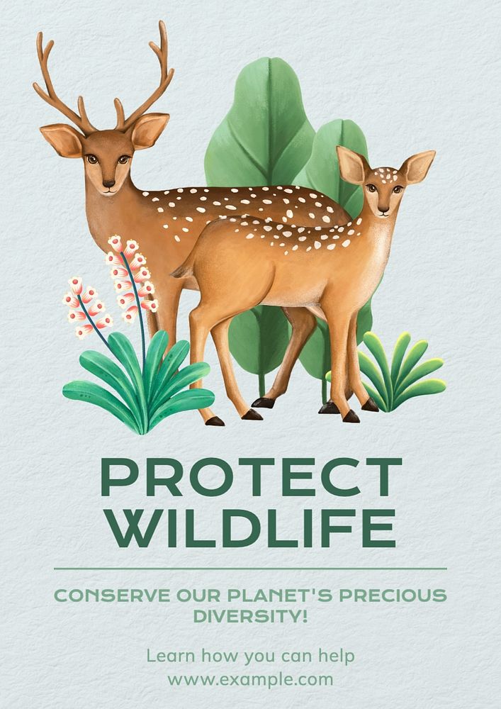 Protect wildlife poster template