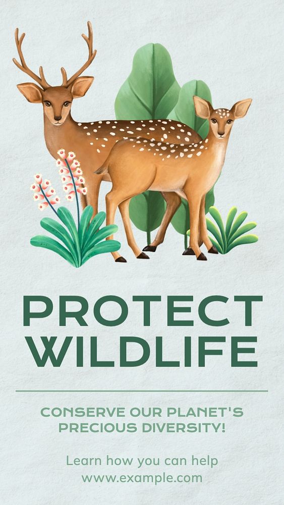 Protect wildlife Facebook story template