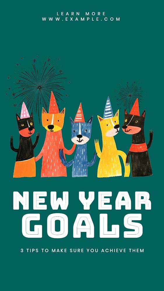 New year goals Facebook story template