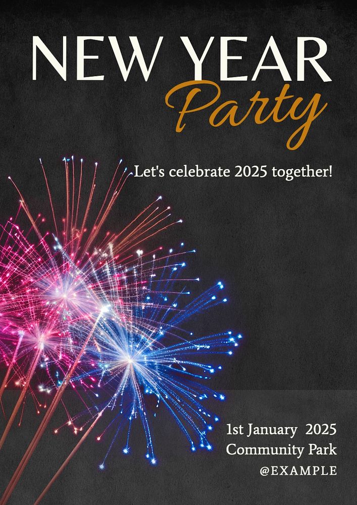 New year party poster template