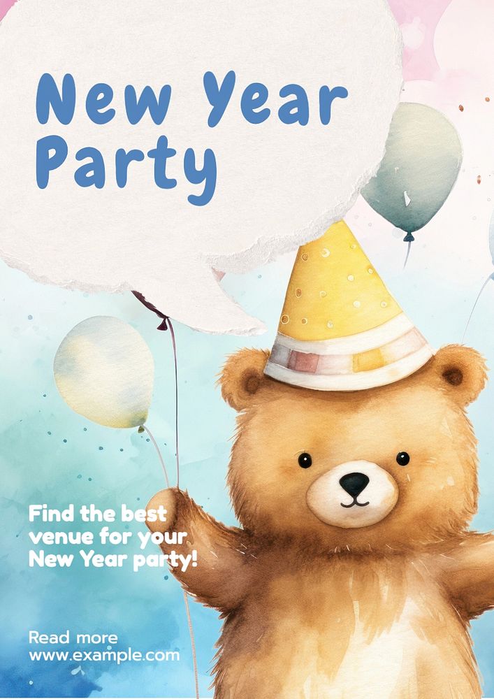 New year party poster template