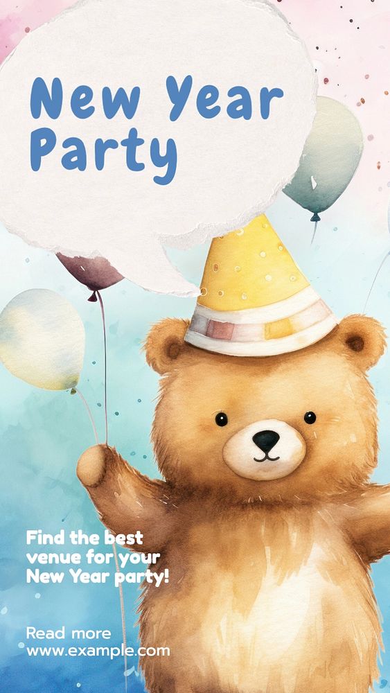 New year party Facebook story template