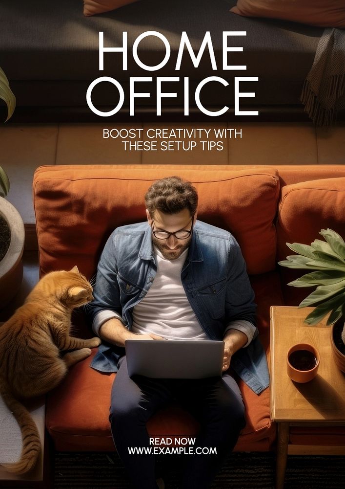 Home office poster template