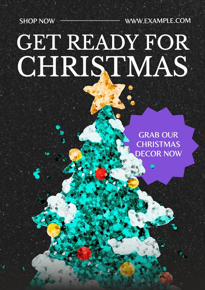 Christmas decor poster template