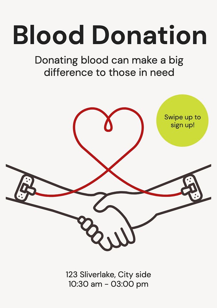 Blood donation poster template