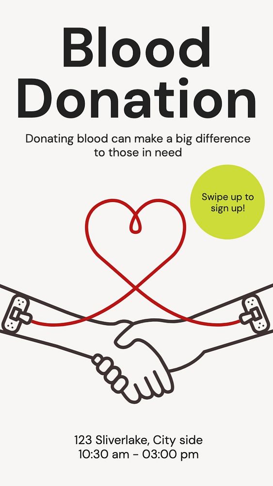 Blood donation Facebook story template