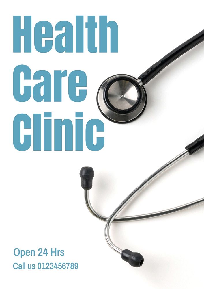 Health care clinic poster template