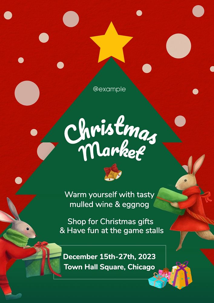 Christmas market poster template