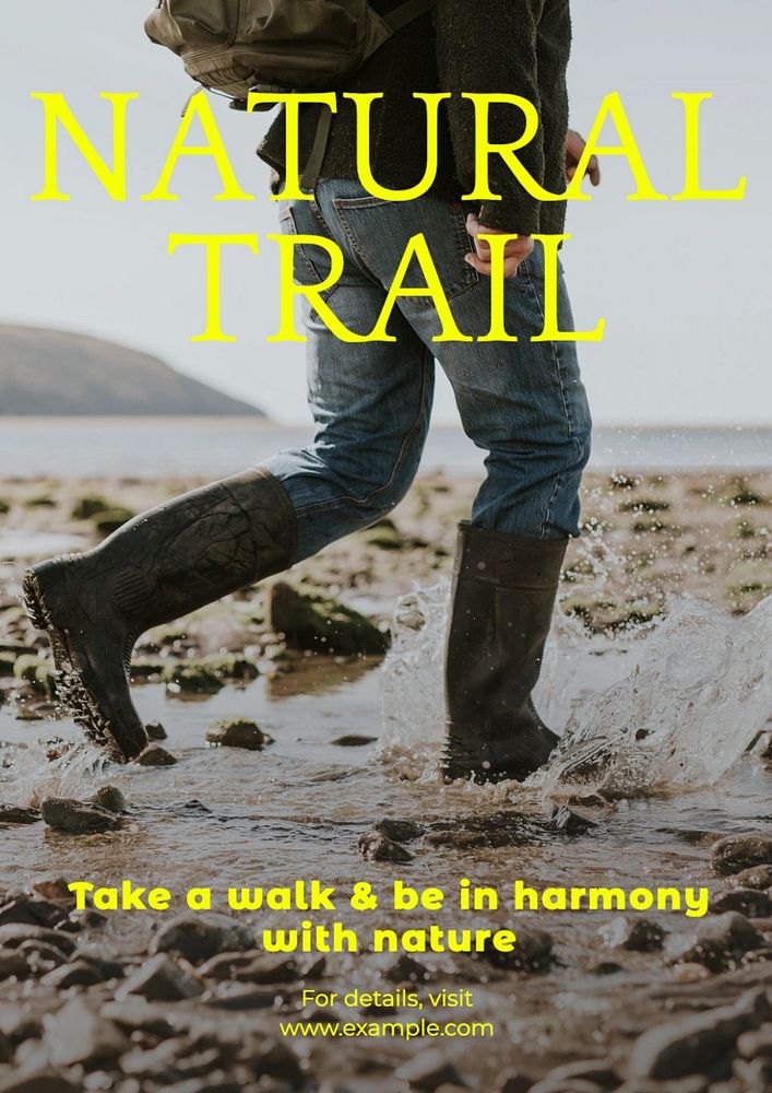 Natural trail poster template