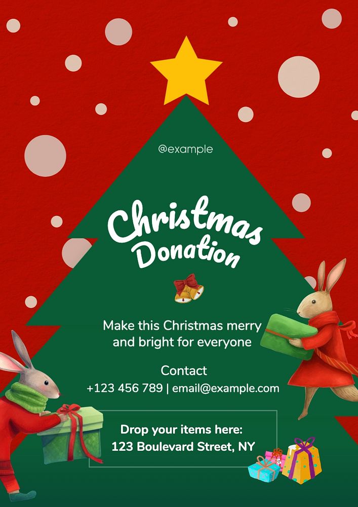 Christmas donation poster template