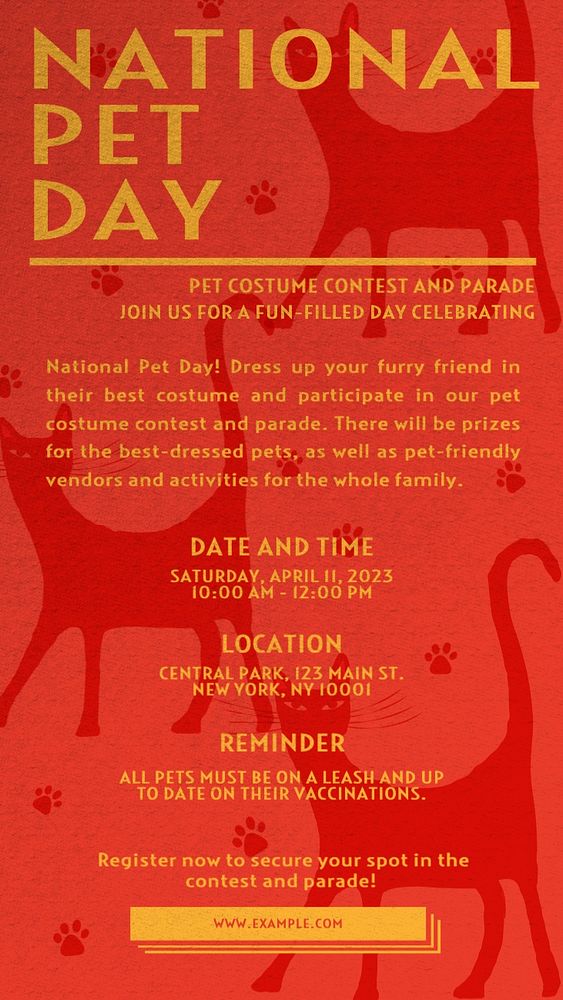 Pet day event Instagram story template