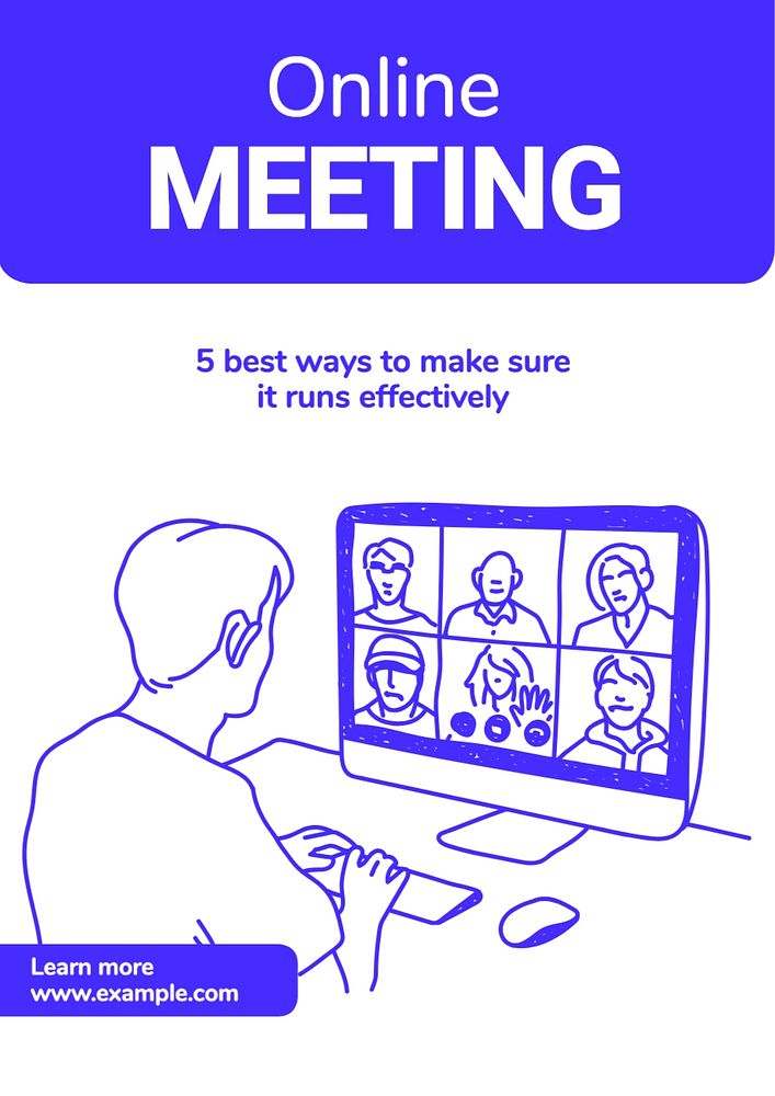 Online meeting poster template