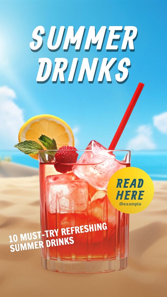 Summer drinks Facebook story template