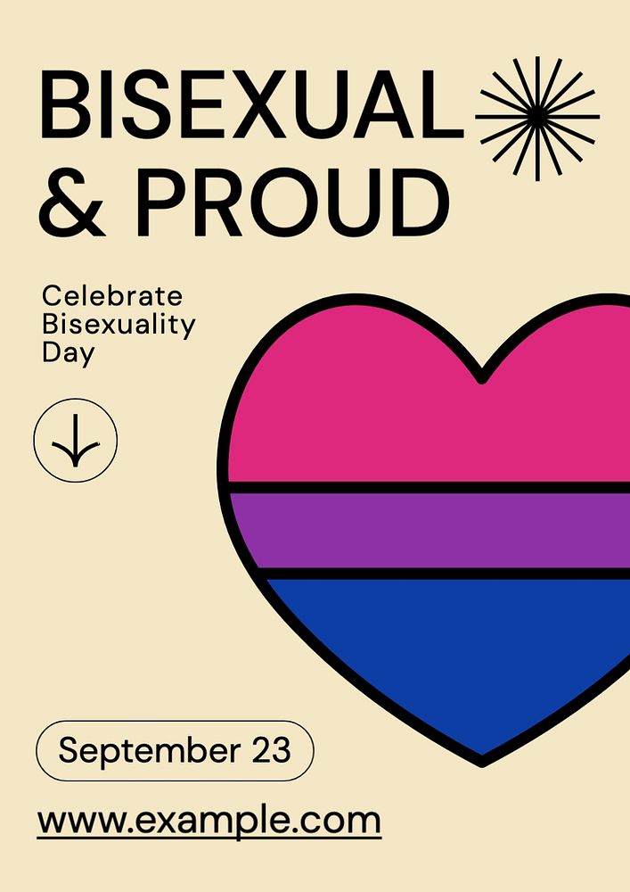 Bisexual and proud poster template