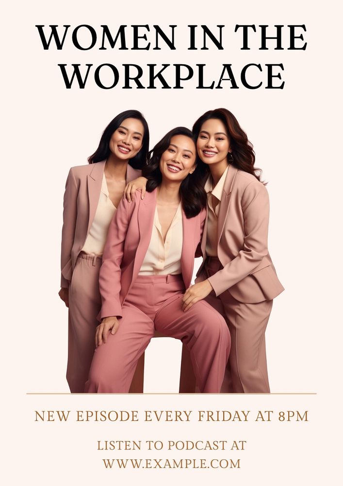 Women at work poster template