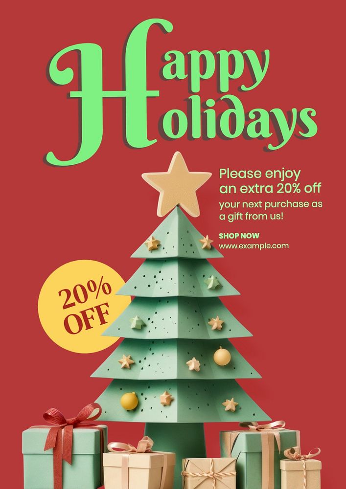 Happy holidays poster template